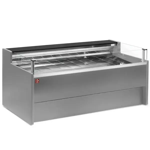Gekoelde toonbank met glas Self-service, geventileerd, , met reserve - GRIJS - Main Image