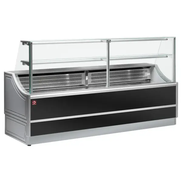 Gekoelde uitstaltoonbank rechte ruiten 90°, met reserve - Main Image
