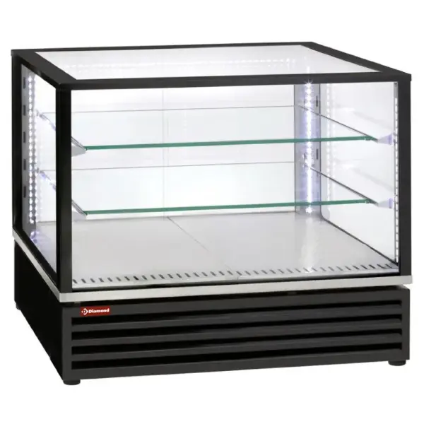 Gekoelde vitrine, EN of GN, geventileerd, 3 niveaus, ZWART - Main Image