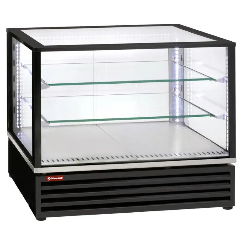 Gekoelde vitrine, EN of GN, geventileerd, 3 niveaus, ZWART - Main Image