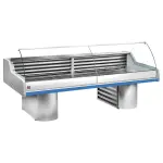 Gekoelde vitrine toonbank met gebogen ruit, op sokkels - Main Image