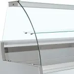Gekoelde vitrinetoonbank gebogen ruit, geventileerd, met reserve - GRIJS/WIT - Image 2