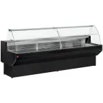 Gekoelde vitrinetoonbank met gebogen ruiten, met reserve - ZWART - Main Image