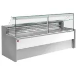 Gekoelde vitrinetoonbank met rechte ruit 90°, met reserve - GRIJS/WIT - Main Image