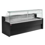 Gekoelde vitrinetoonbank met rechte ruit 90°, met reserve - ZWART - Main Image