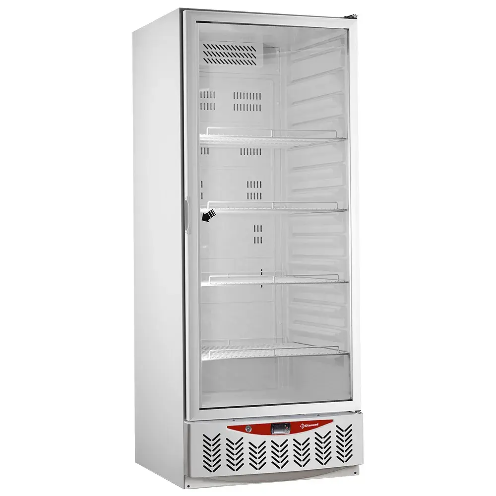 Geventileerde koelkast, glazen deur, 525 liter, GN2/1+600x400, wit - Main Image