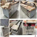 Geventileerde koeltafel voor pizza met 2 deuren en 7 lades en gekoelde vitrine 2000x380x410 en werkblad in graniet. - Image 2