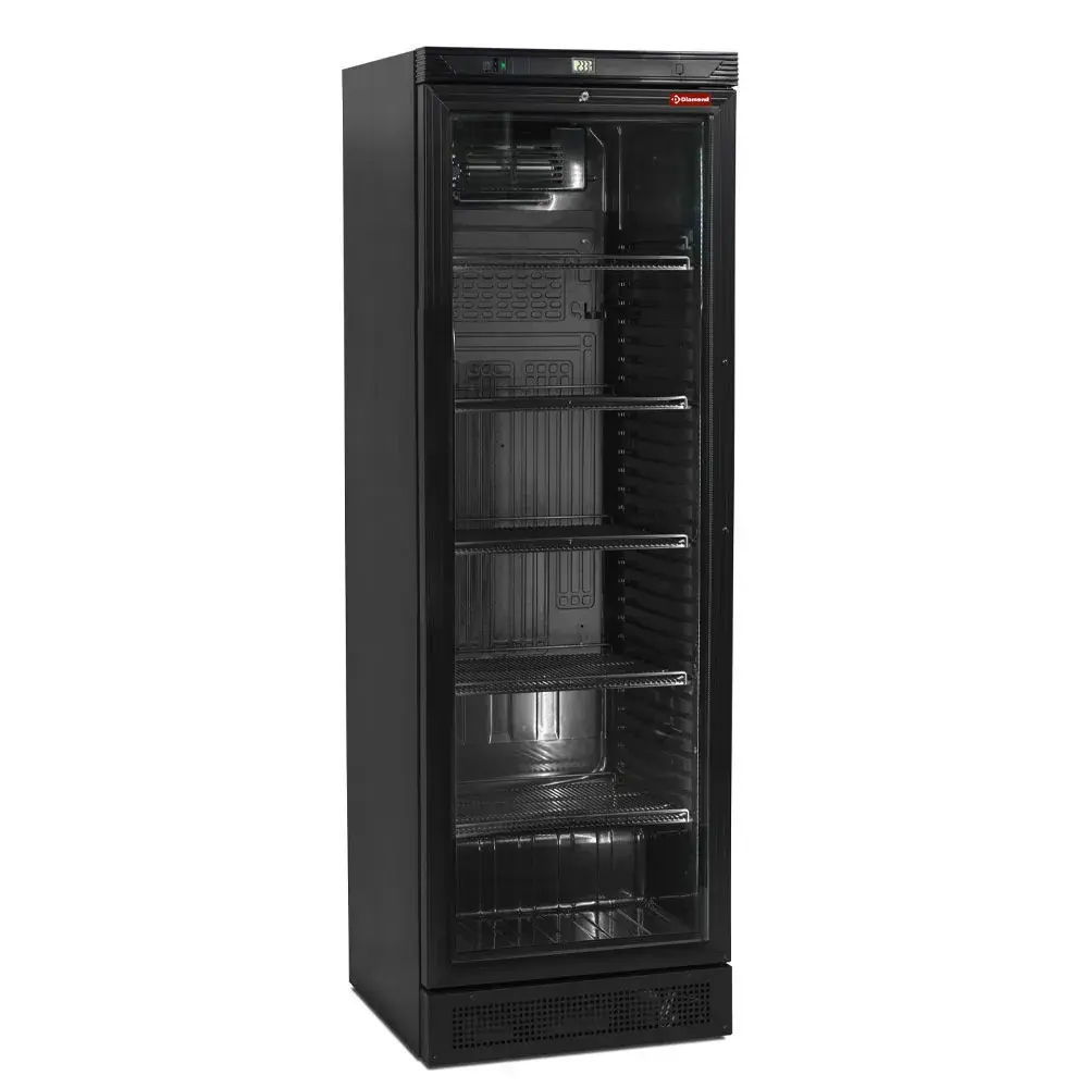 Geventileerde positieve T° vitrine 380 Liter, zwart - Main Image