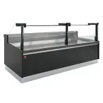 Geventileerde vitrinetoonbank, met reserve, verticale ruit 90° met zuigerlift - FULL BLACK - Main Image