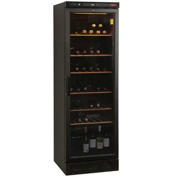 Geventileerde wijnkast vitrine, 380 liter, ZWART - Main Image