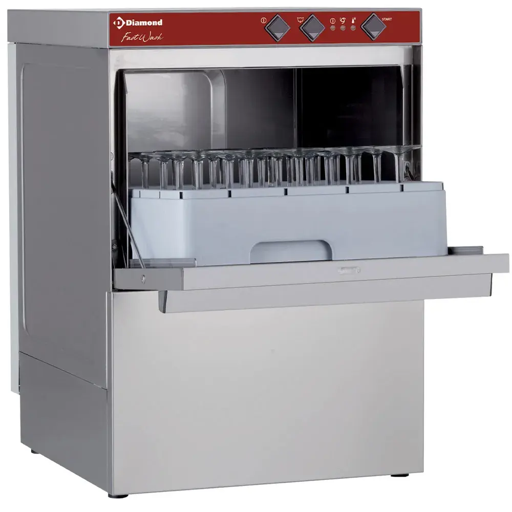 Glazenwasser en vaatwasser vierkante mand 450x450 mm + waterverzachter - Main Image