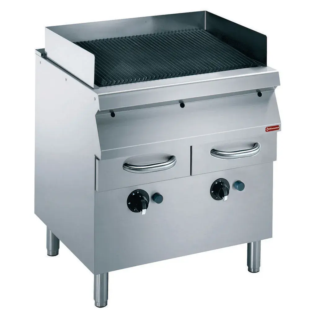 Grill op gas, rooster in gietijzer, met onderstel - Main Image