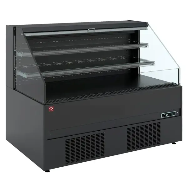 Halfmuurkoelkast, zelfbediening, open - FULL BLACK - Main Image
