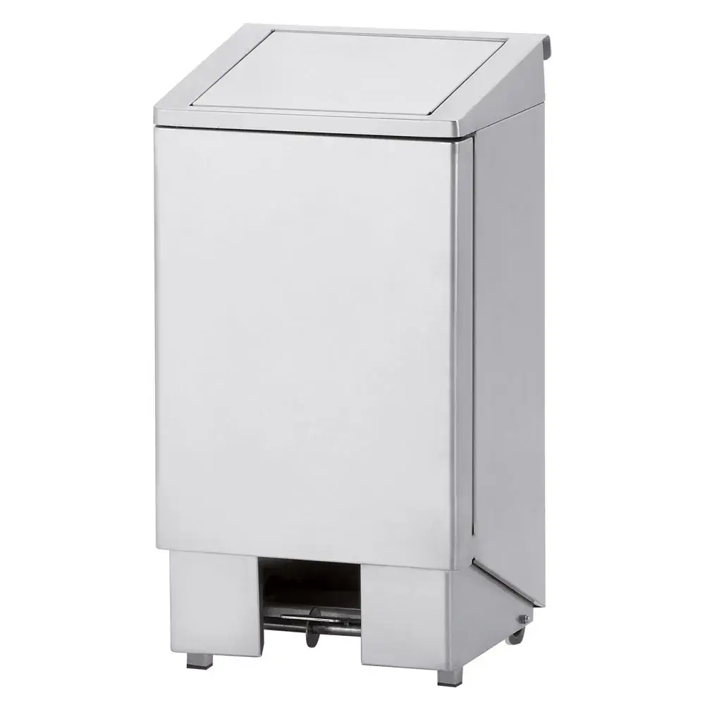 Inox vuilbak, met pedaal, deksel met gasveer, 120 liter - Main Image