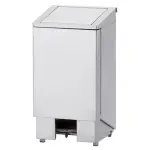 Inox vuilbak, met pedaal, deksel met gasveer, 60 liter - Main Image