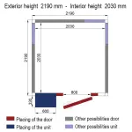 Kamer ISO 80 met groep, afm. int. 2030 x 2030 x h2030mm (8,37m³) - Image 2