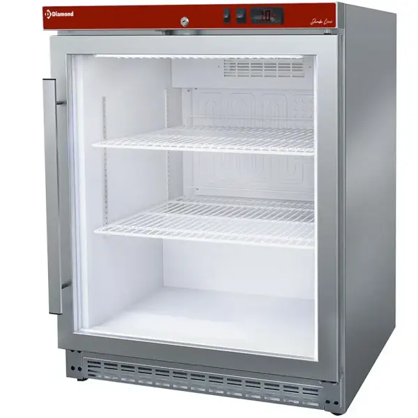 Koelkast geventileerd, glazen deur, 150 liter. R.V.S. - Main Image