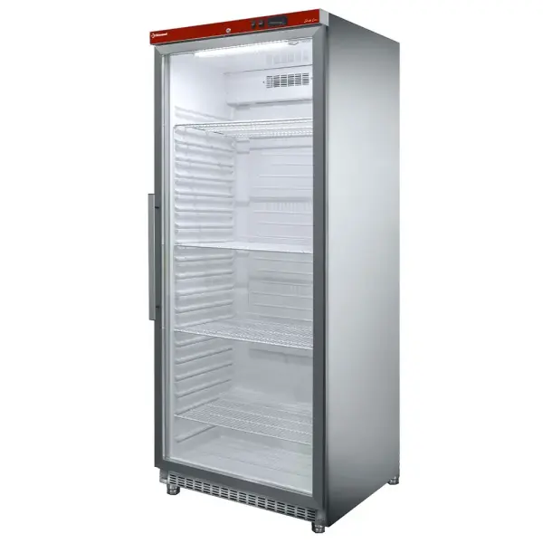 Koelkast GN 2/1, glazen deur, geventileerd, 600 liter. R.V.S. - Main Image