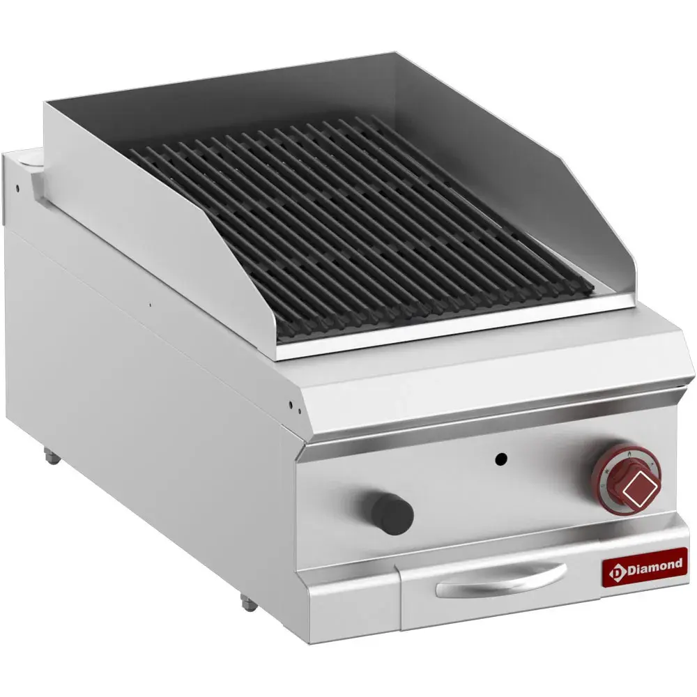 Lavasteengrill, module 1/2, rooster in gietijzer "dubbelzijdig"-Top- - Main Image