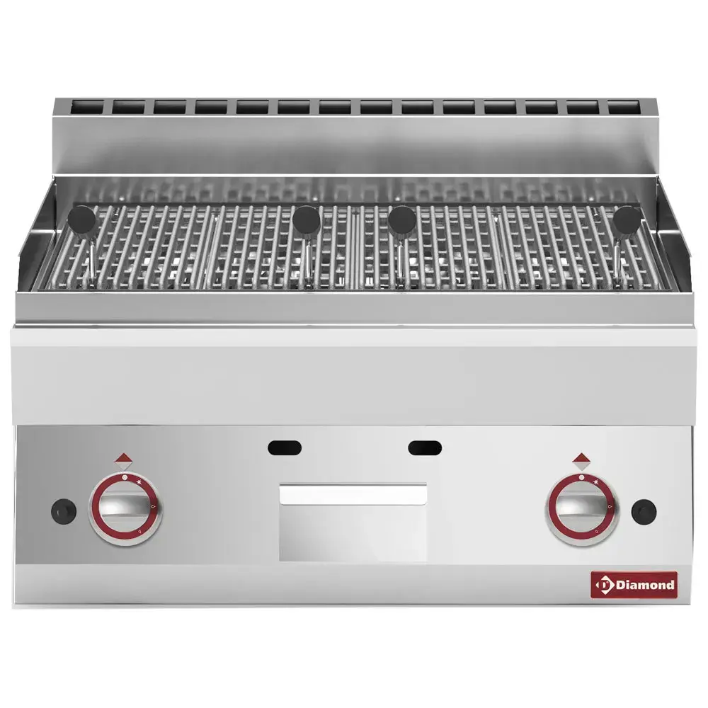 Lavasteengrill op gas met bakrooster in gietijzer -Top- - Main Image