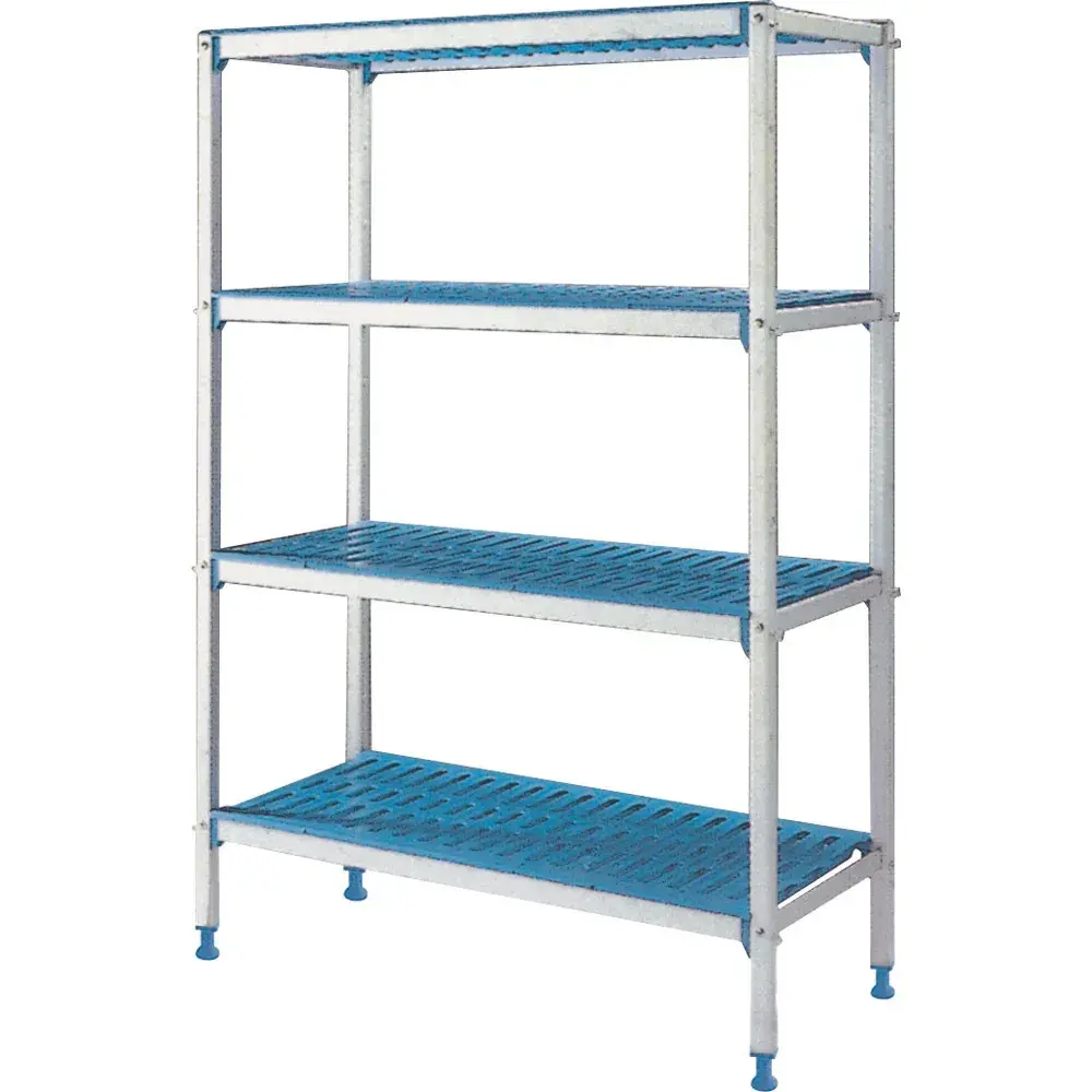 Lineaire rek in geanodiseerd aluminium 4 niveau's "Modular rack" - Main Image