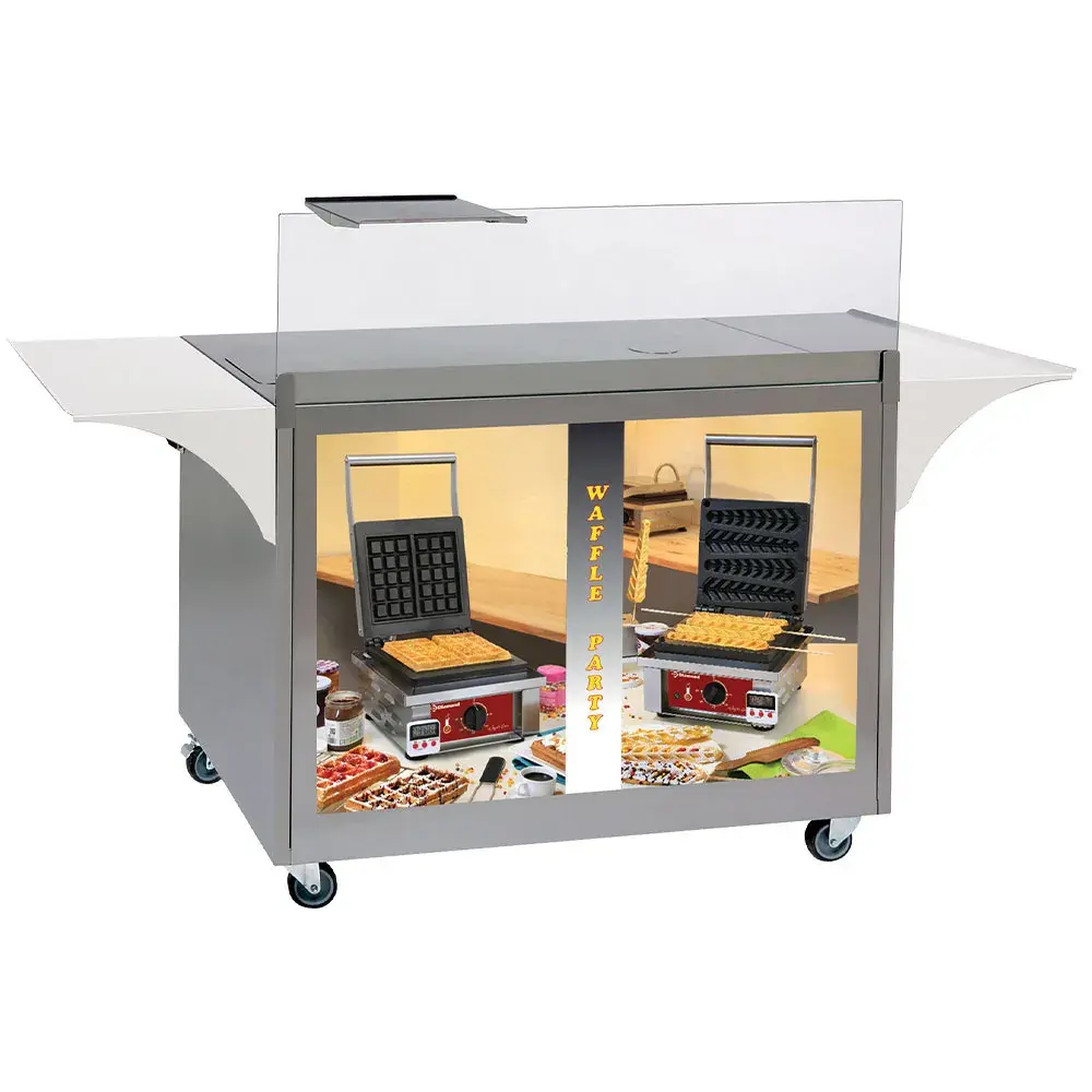 Mobiel R.V.S. meubel voor wafels, set van 4 wielen - Main Image