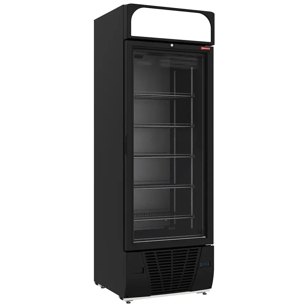 Negatieve gekoelde vitrine 496 liter - 6 niveaus met lichtbak - ZWART - Main Image
