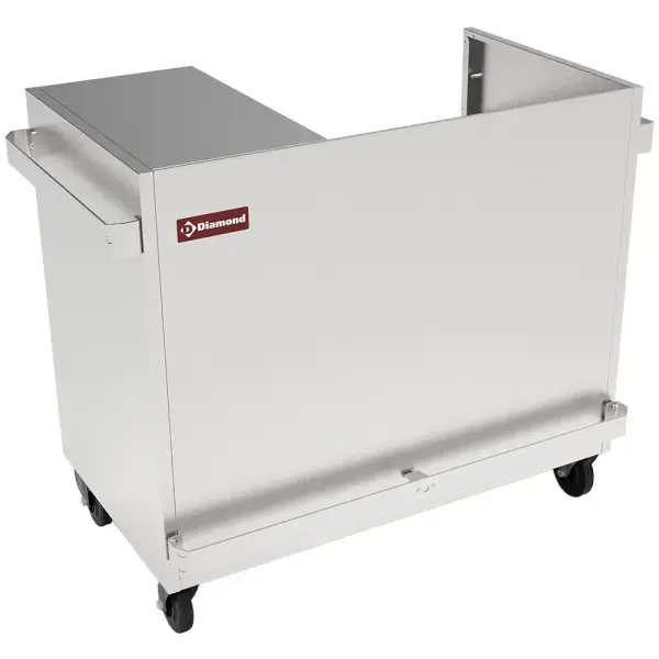Onderstel R.V.S. op wielen voor vitrine VBE-211/N - Main Image