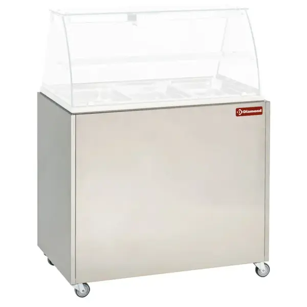 Onderstel R.V.S. op wielen voor vitrine VBE-311 - Main Image