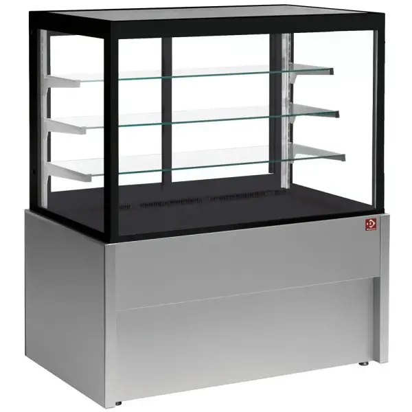 Panoramische uitstaltoonbank, neutraal, 4 niveaus, zonder reserve - GRIJS - Main Image