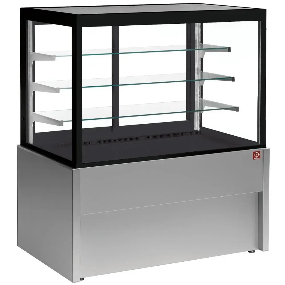 Panoramische uitstaltoonbank, neutraal, 4 niveaus, zonder reserve - GRIJS - Main Image