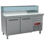 Pizzeria koeltafel, 2 deuren EN 600x400, 3 neutrale laden EN 600x400, gekoelde structuur 6x GN ¼ - Main Image