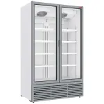 Positieve gekoelde vitrine 1142 liter, 2 draaideuren - WIT - Main Image