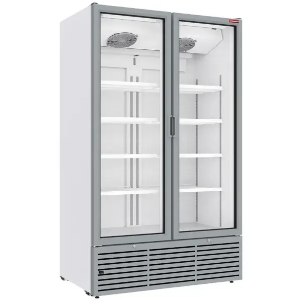 Positieve gekoelde vitrine 1142 liter, 2 draaideuren - WIT - Main Image