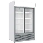 Positieve gekoelde vitrine 1230 liter, lichtbak, 2 schuifdeuren - WIT - Main Image