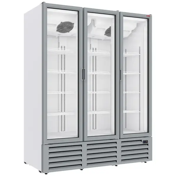 Positieve gekoelde vitrine 1455 liter, 3 draaideuren - WIT - Main Image