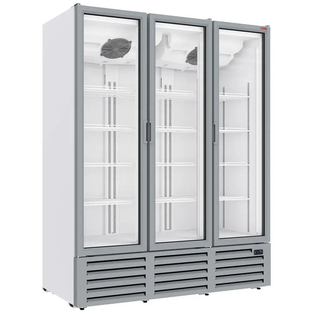 Positieve gekoelde vitrine 1455 liter, 3 draaideuren - WIT - Main Image