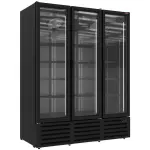 Positieve gekoelde vitrine 1455 liter, 3 draaideuren - ZWART - Main Image