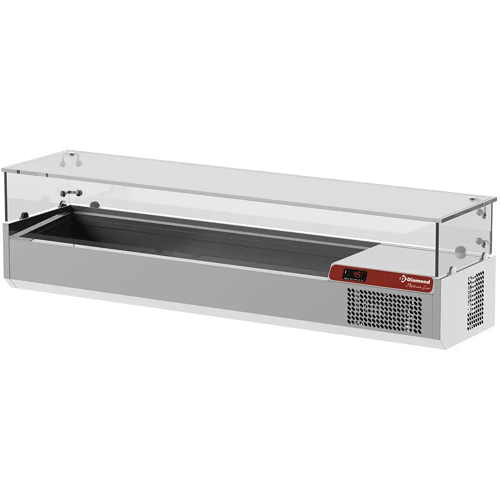 Saladette met glas 1600 mm. - Main Image