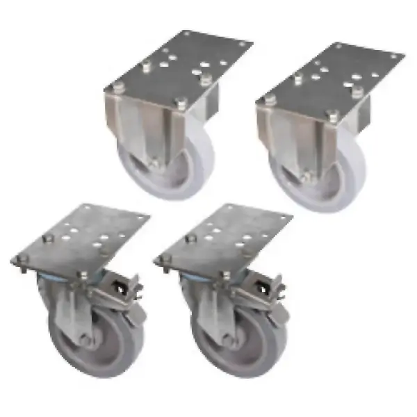 Set van 4 wielen (2 met rem) - Main Image