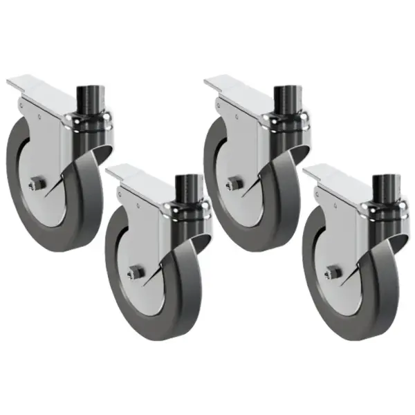 Set van 4 wielen, 2 met remmen voor ondersteuning van pizzaovens - Main Image