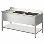 Spoeltafel met 2 kuipen en 1 druipvlak - Main Image