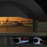 Statische koepeloven, vaste bakplaat, 6 pizza's (Ø 33) met onderstel op wielen - ZWART - Image 2