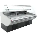 Statische vitrinetoonbank met opslag, gebogen glas - WITTE voorkant - Main Image