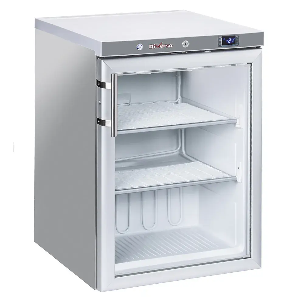 Statische vriezer, glazen deur, 200 liter - R.V.S. - Main Image
