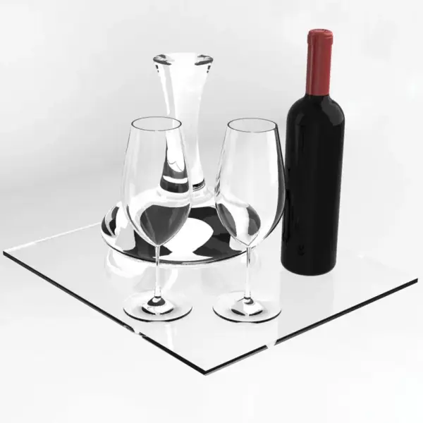 Verstelbaar schab in gehard glas, met steunen - Main Image
