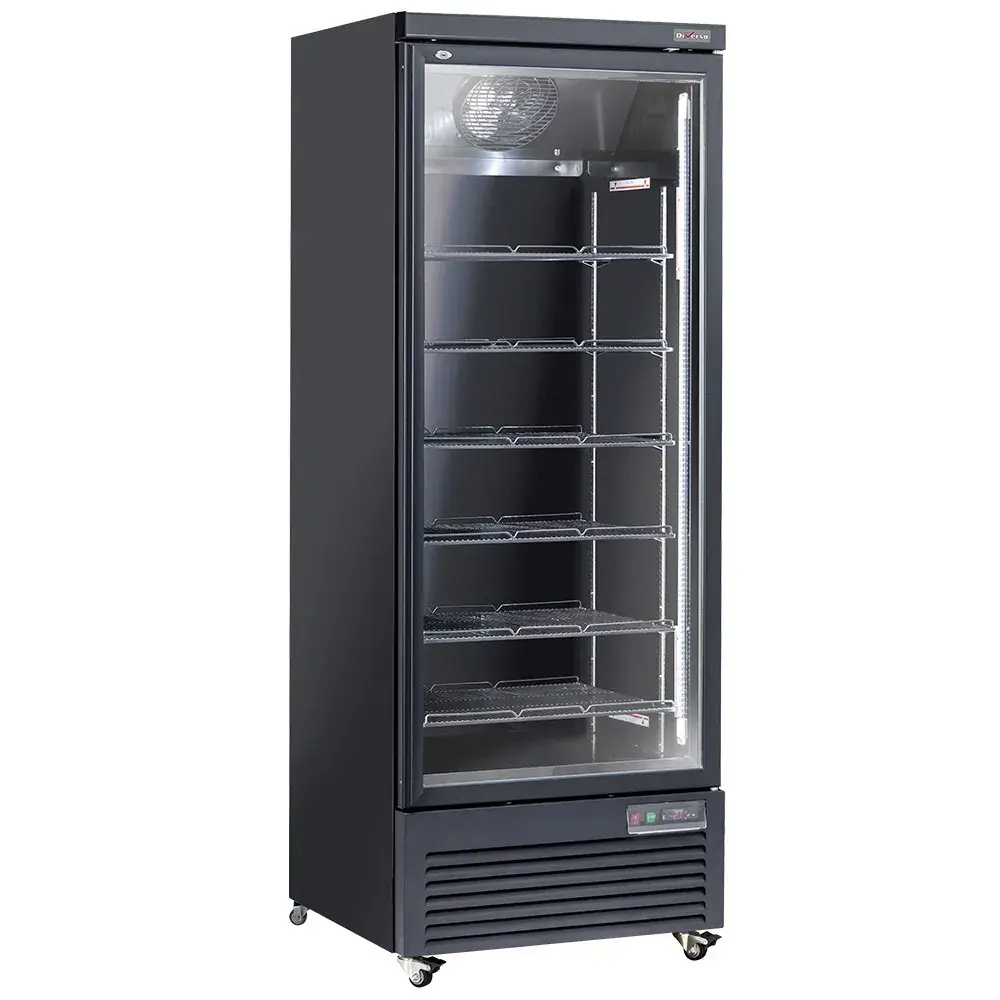 Verticale koelkastvitrine, 1 deur, 615 liter - ZWART - Main Image