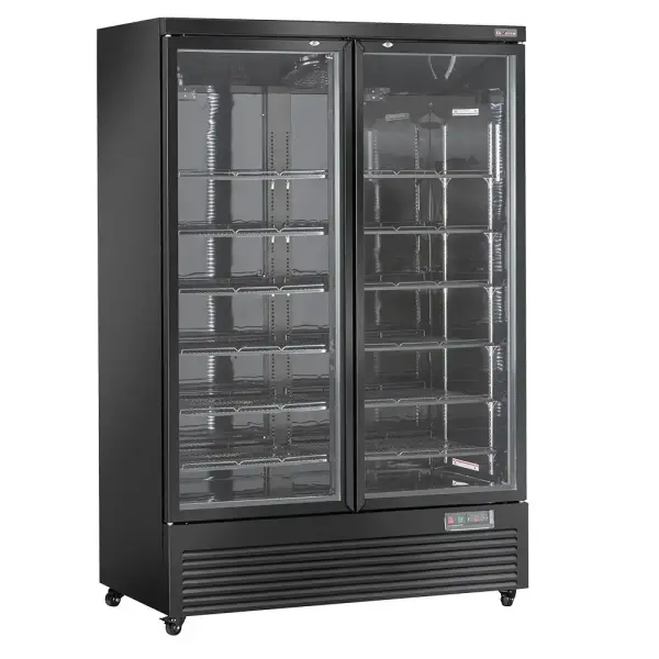 Verticale koelkastvitrine, 2 deuren, 1085 liter - ZWART - Main Image