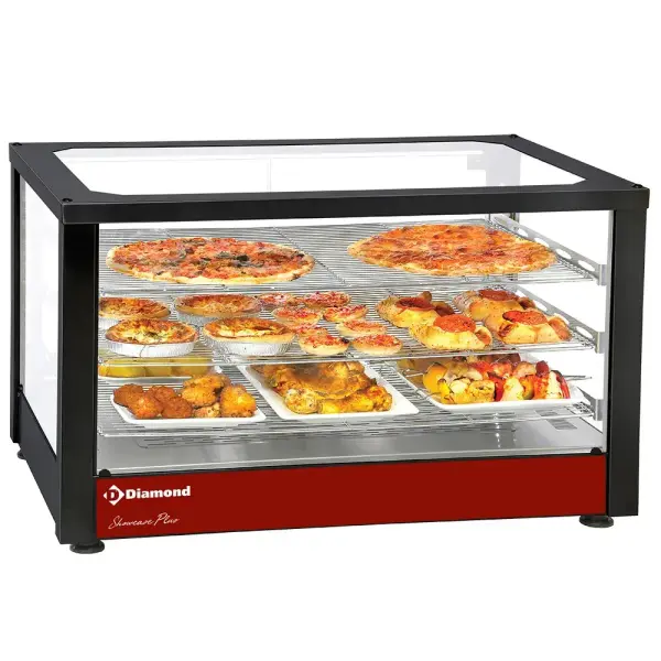 Verwarmd uitstalraam geventileerd, 3 niveaus, panoramisch (Zwart) - Main Image