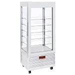 Vitrine 4 zijden T° positief, 5 niveaus in glas, geventileerd, 480 Lit., WIT - Main Image